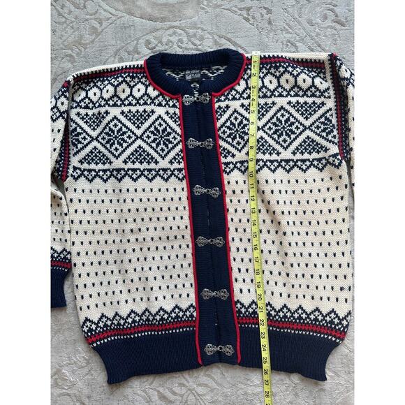 Dale of Norway Men's Wool Sweater L Nordic Cardigan Fair Isle Vintage - Picture 6 of 8